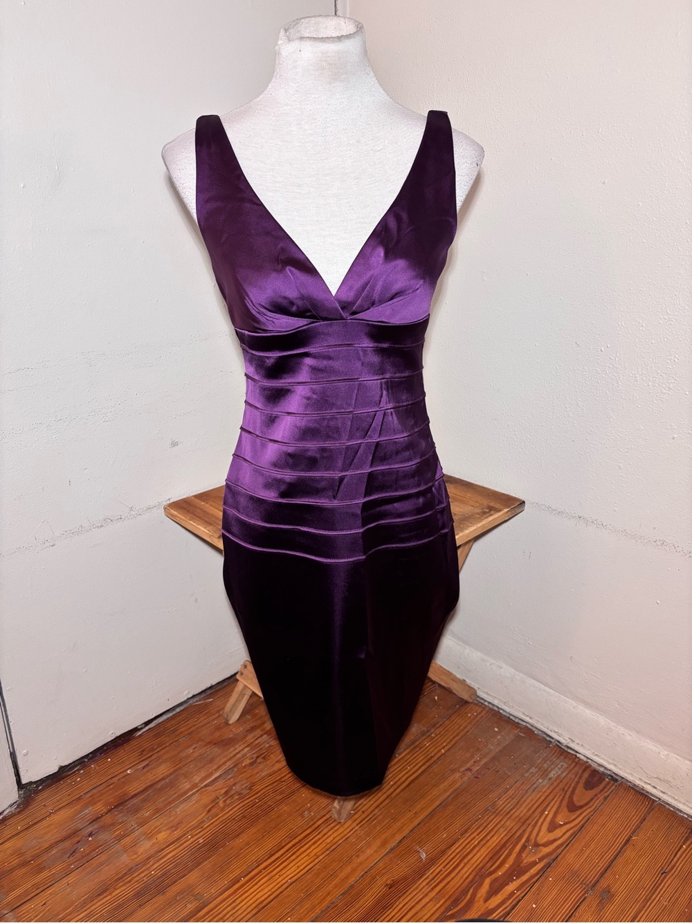 XSCAPE Sleeveless Satin Evening Dress